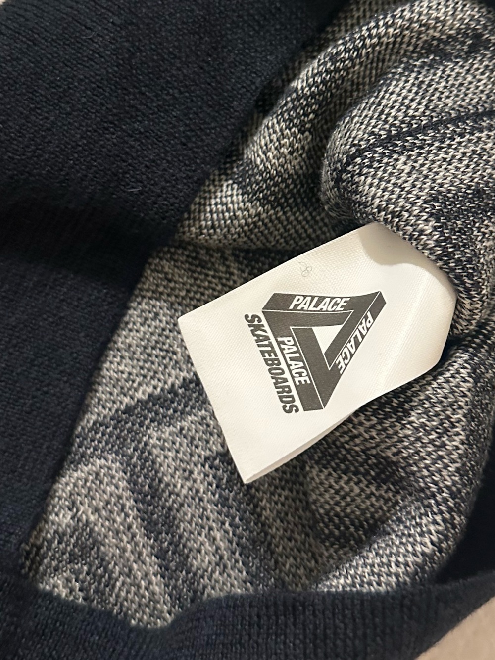 Palace Check it Knit Sweater Black/Grey - Picture 7 of 8